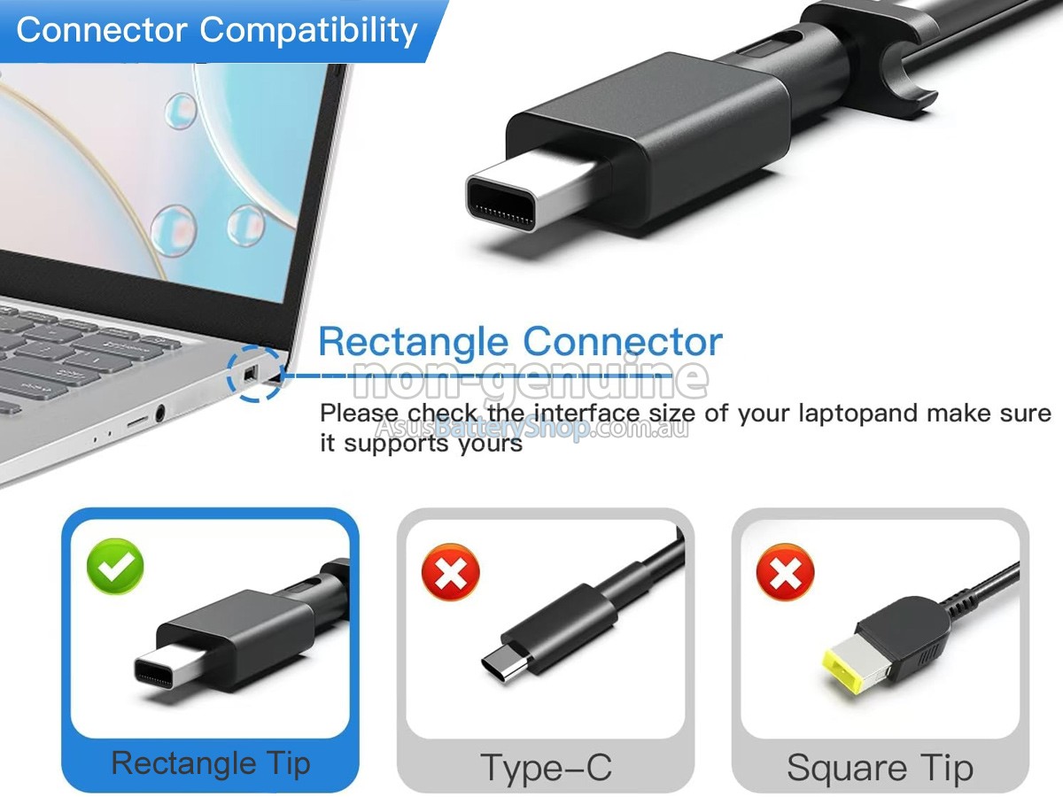 Asus 20V 10A 200W RECTANGLE CONN adapter replacement