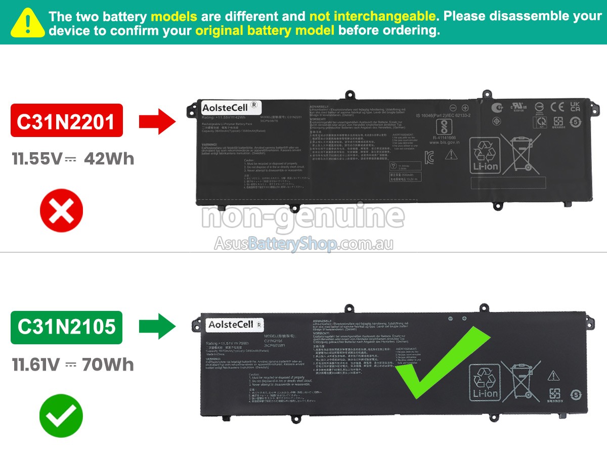 Asus VivoBook F1605ZA-MB198W battery replacement