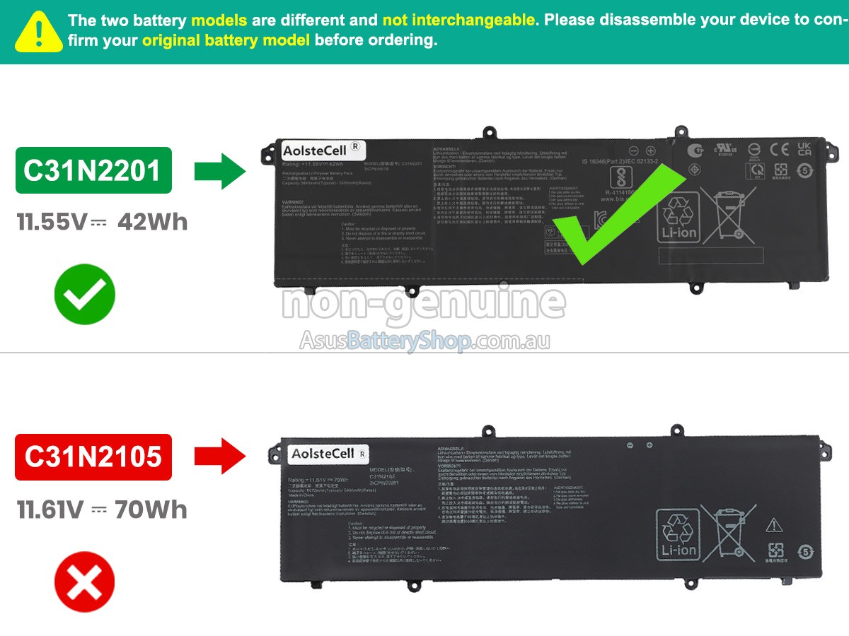 Asus VivoBook F1605ZA-MB198W battery replacement