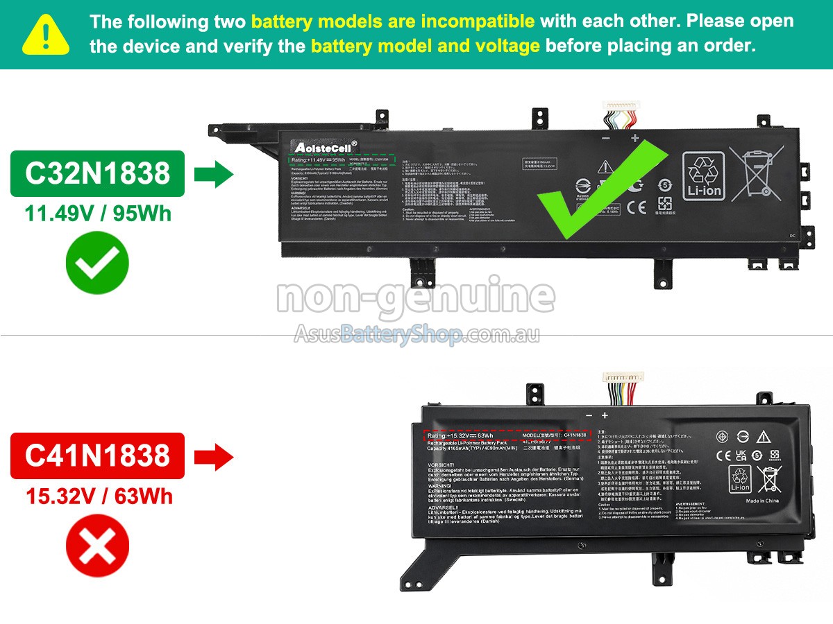 Asus ProART STUDIOBook Pro X W730G2T battery replacement