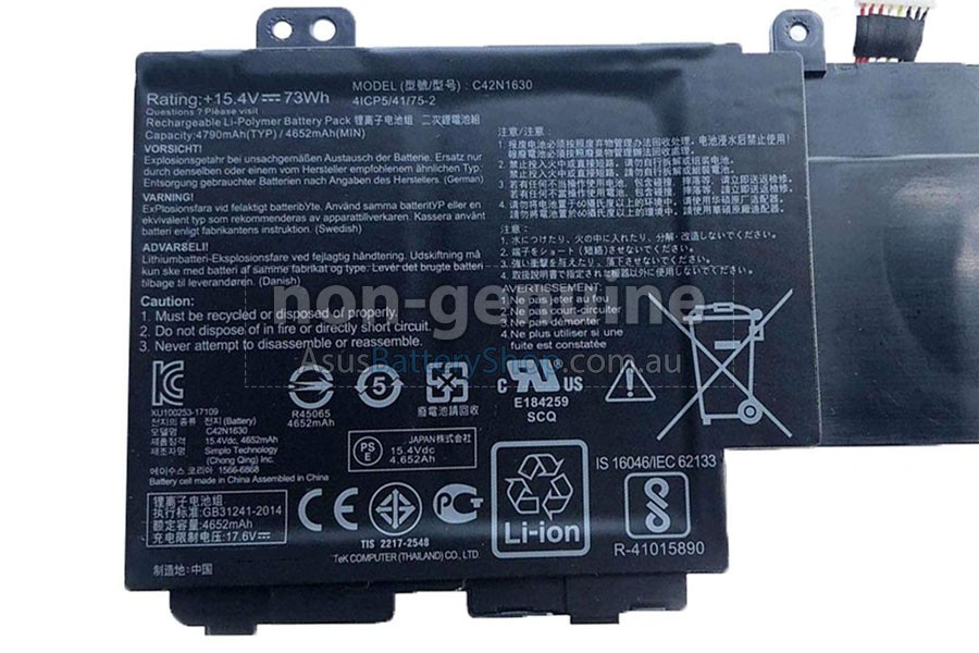 15.4V 73Wh Asus C42N1630 battery replacement