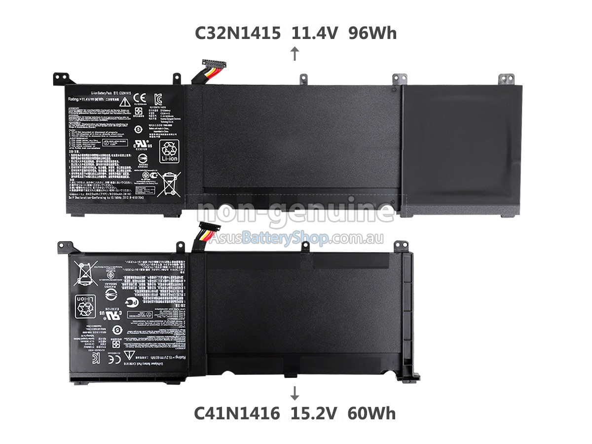 15.2V 60Wh Asus C41N1416 battery replacement